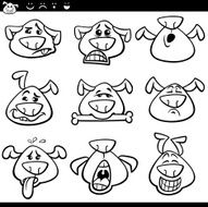 dog emoticons cartoon coloring page N2