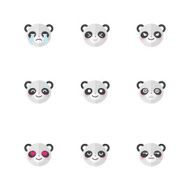 Vector minimalistic flat panda emotions icon set N2