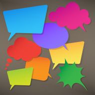 Colorful speech bubbles round and square