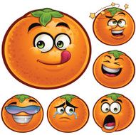 Orange Fruit Cartoon Set A