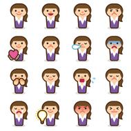 Business woman emoticons N3