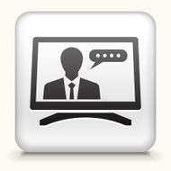 Square Button with Computer Communication N2
