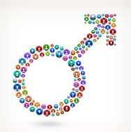 man Sign People and community vector buttons