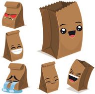 Paper Bag Cartoon Set B