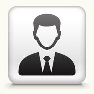 Square Button with Businessman Face N2