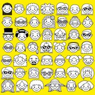 Set Of Different Cute Faces Isolated N3