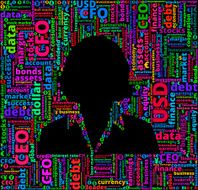Businesswoman on Business and Finance Word Cloud N5