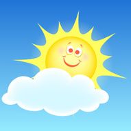 Happy Sun Hiding Behind Cloud