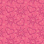 Seamless suns and hearts from footprints