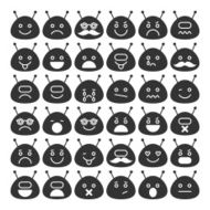 Set of space aliens different emotions
