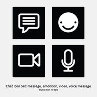 Basic Chat Icon Set Message Emoticon Video Chat Voice Message N2