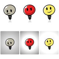 Light Bulb icon set no idea bad and good ideas