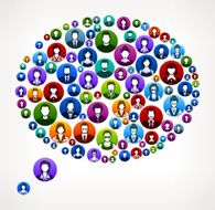 Speech Bubble People Faces Community and Communication Pattern