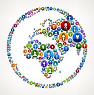 Globe People Faces Community and Communication Pattern N3