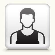Square Button with man Face interface icon N5