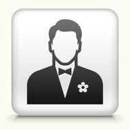 White Square Button with N4