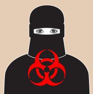 woman in Hijab with Biochemical Sign