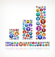 Bargraph People and community vector buttons