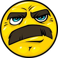 manly mustache smiley face