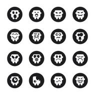 Emoticons Set 3 - Black Circle Series