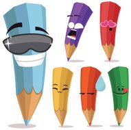 Colored Pencils Cartoon Set A