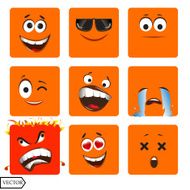 Vector illustration set of cool glossy Single Emoticons on a N2