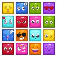 square characters with different emotions