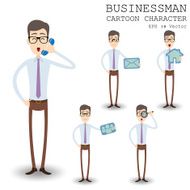 Businessman cartoon character eps 10 vector illustration N12