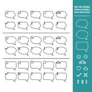 Set of Icons speech bubbles with emotions