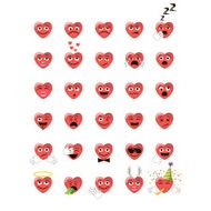 Valentine&#039;s set of heart emotions