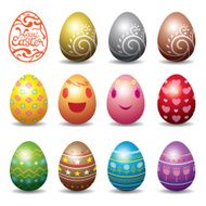 Easter Eggs Icons and Illustration Set N2