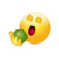 Emoticon eating apple N2