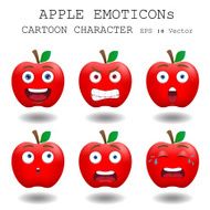Apple emoticon cartoon character eps 10 vector N3