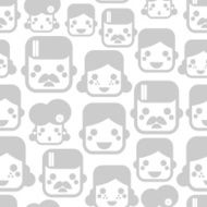 Seamless pattern with happy family faces