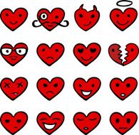 hearts cartoon emotions