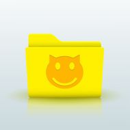 Vector yellow folder on blue background Eps10 N11