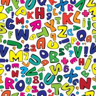 multicolor english alphabet seamless pattern