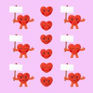 Little Hearts with White Signboards