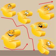 Cartoon emotions euro icons