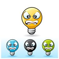 Light bulb character Angry