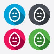 Sad egg face sign icon Sadness symbol N5