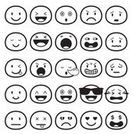 Icons set Faces Smileys Emotion N6
