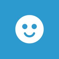 smile icon white on the blue background