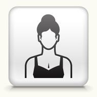 Square Button with Woman Face N14