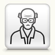 Square Button with Elderly Man Face N2