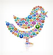 Twitter Bird People and community vector buttons