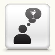 Square Button with Thinking to Drink