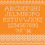 Christmas Font Scandinavian style seamless knitted N3