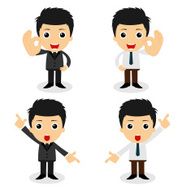 set of cute characters businessman and office worker N2