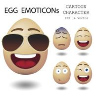 Egg emoticon cartoon character eps 10 vector N3